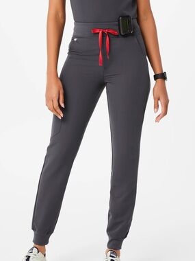 Figs Zamora High Waisted Jogger Scrub Pants (Charcoal)